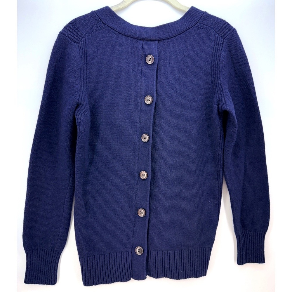 Banana Republic Filpucci V Neck Button Back Sweater Sz M Preppy Fisherman USA